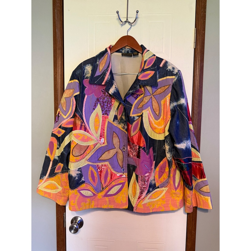 Julia Kim Vintage Colorful Women's Button-Up Jacket Size 2X
